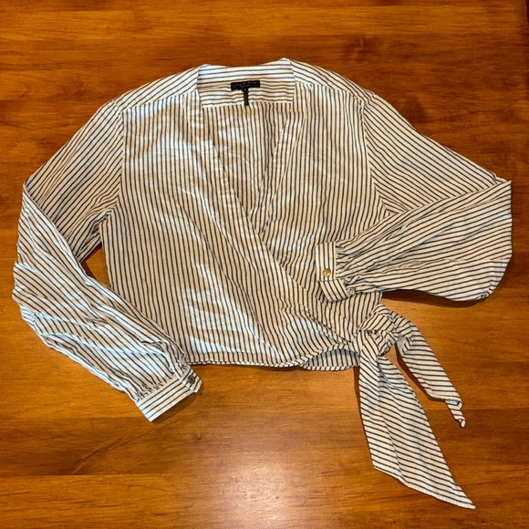 RAG & BONE Blouse Wrap Shirt V-Neck Side Tie Long Sleeved Women’s Size S EUC - Picture 1 of 12